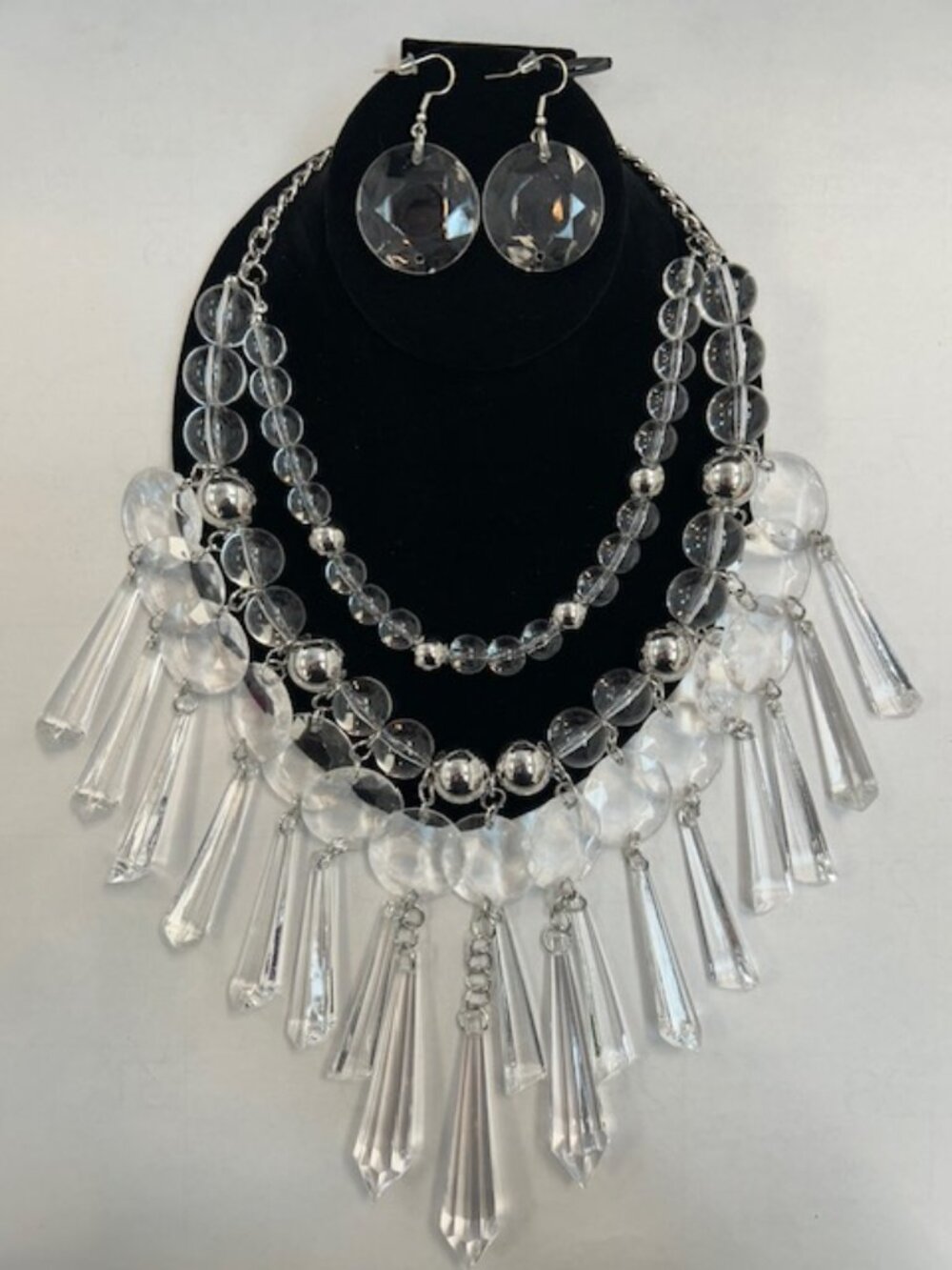Crystal and Silver Statement Jewelry Set